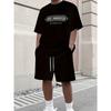 2026 New Men's Athletic Set Los Angeles Print Short-Sleeve T-Shirt Casual Athletic Set Streetwear Shorts Two-Piece Men's Set