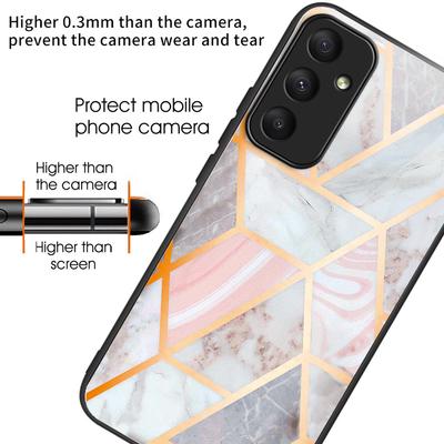 Pro Samsung Galaxy A35 5G Pouzdro Vzorový Potisk Design Tvrzené Sklo+TPU Kryt na Telefon