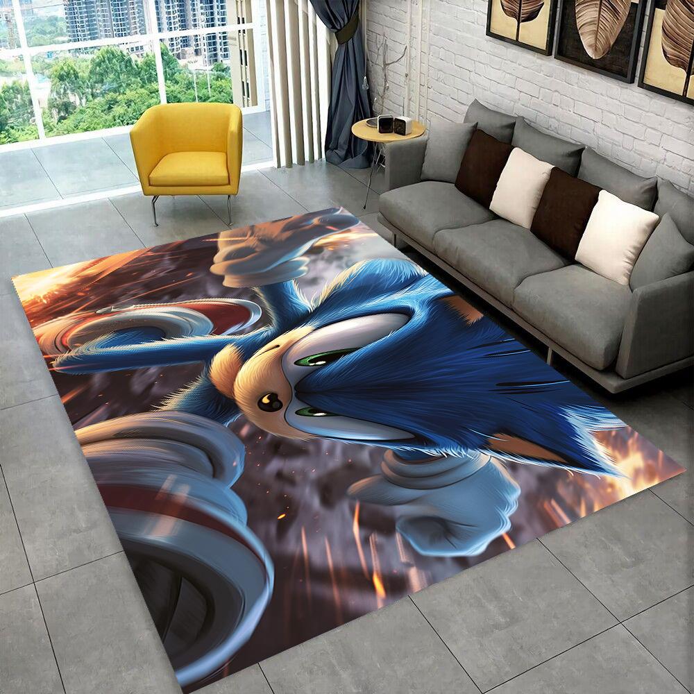 3D S-Sonics Game Cartoon Rug Carpet for Living Room Bedroom Decor,kids Play Non-slip Decoration for Sofa Doormat Christmas Gift