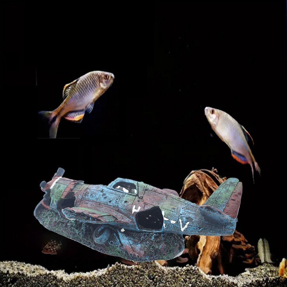 

Декоративный аквариум, маленький истребитель, украшение, убежище для креветок из смолы, аквариум для обитания