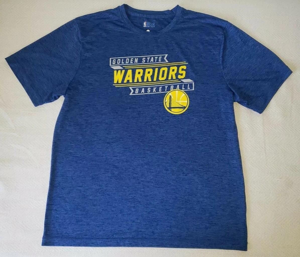 Golden State Warriors NBA Brand T-shirt Size Large loose Blue & Gold Microfiber S