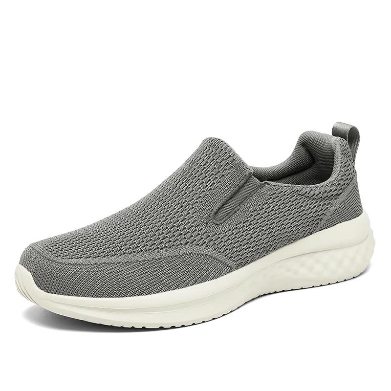 Brand Design Comfort Slip-on Casual Sneakers Thick Soles Cushioned Mesh Shoes Breathable Outdoor Walking Travelling Driving