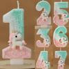 3D Number Birthday Candle Pink Glitter Unicorn Cake Decorating Party Anniversary Cake Decor for Cake Children's Birthday Candle