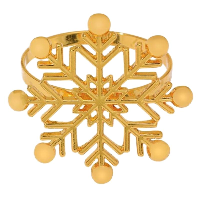 6 Pack Snowflake Napkin Rings Christmas Serviette Holder Napkin Buckles Serviette Rings Aluminum Material for Napkin