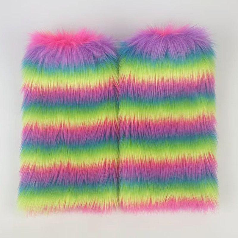 Couvre-bottes en fausse fourrure, couvre-chaussettes courts, couvre-jambes en peluche d'automne et d'hiver, couvre-chaussures longs polyvalents en fourrure de renard, couvre-jambes