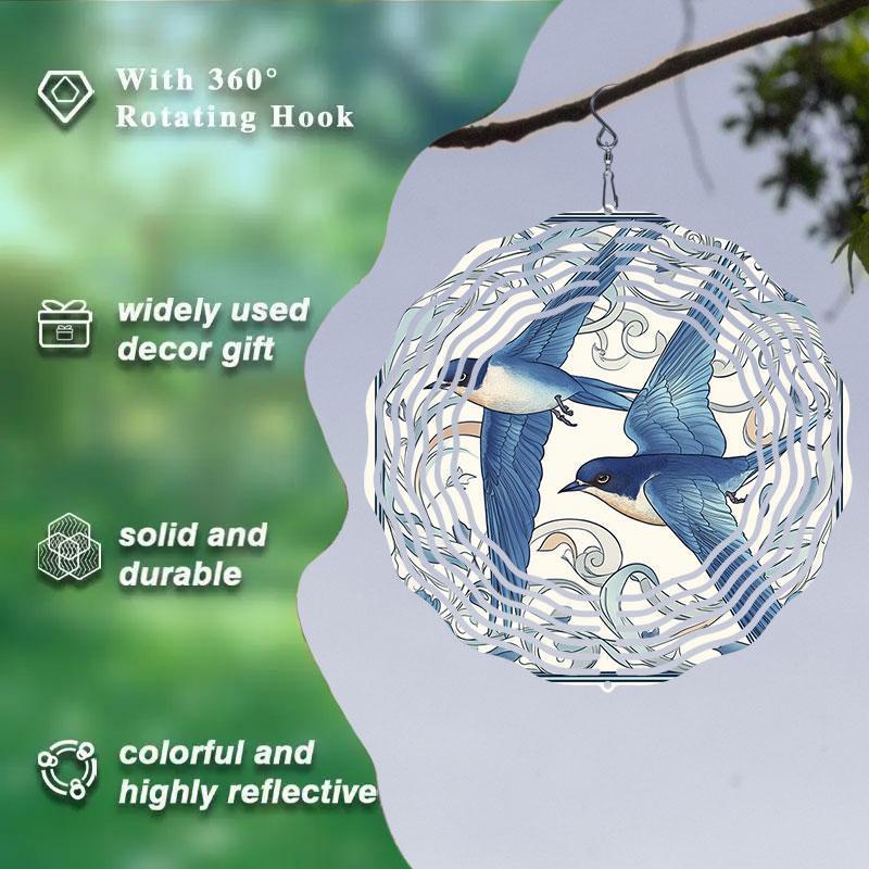10 Inch Hanging Wind Spinner with 360 Degree Hook for Balcony Garden Decor Spring Summer Outdoor Decoration