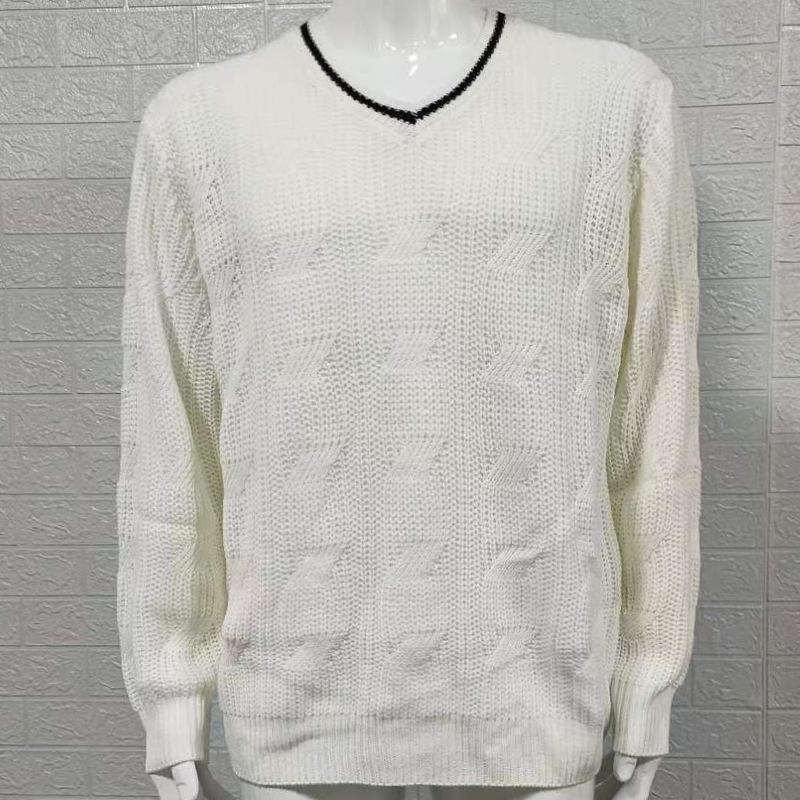 Men's Fashion Slim Fit V-Neck Sweater, Long Sleeve Knit Top, Autumn/Winter 2025 Collection