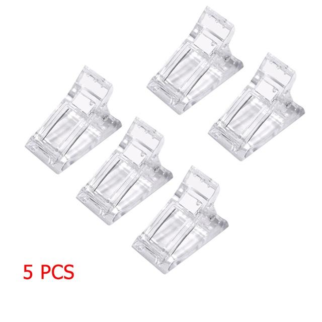 5/10pcs Crystal Nail Clip Acrylic Clamp Finger Extension UV Gel Fixed Professional Tools Plastic Nails Accessories for Manicure