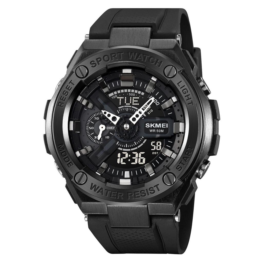 Moment Beauty Men's Sports Watch Luminous Waterproof Electronic Watch Alarm Clock Multifunctional Electronic Watch Student Watch