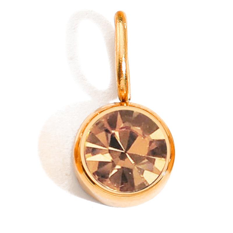 Twelve-Month Birthstone Pendant: 8mm Stainless Steel DIY Charms
