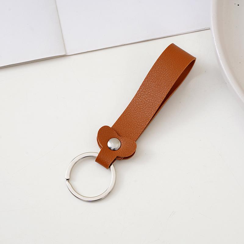 Cross-Border Multi-Functional Macaron Leather Car Keychain: Personalized, Creative, Multi-Color Metal Design.