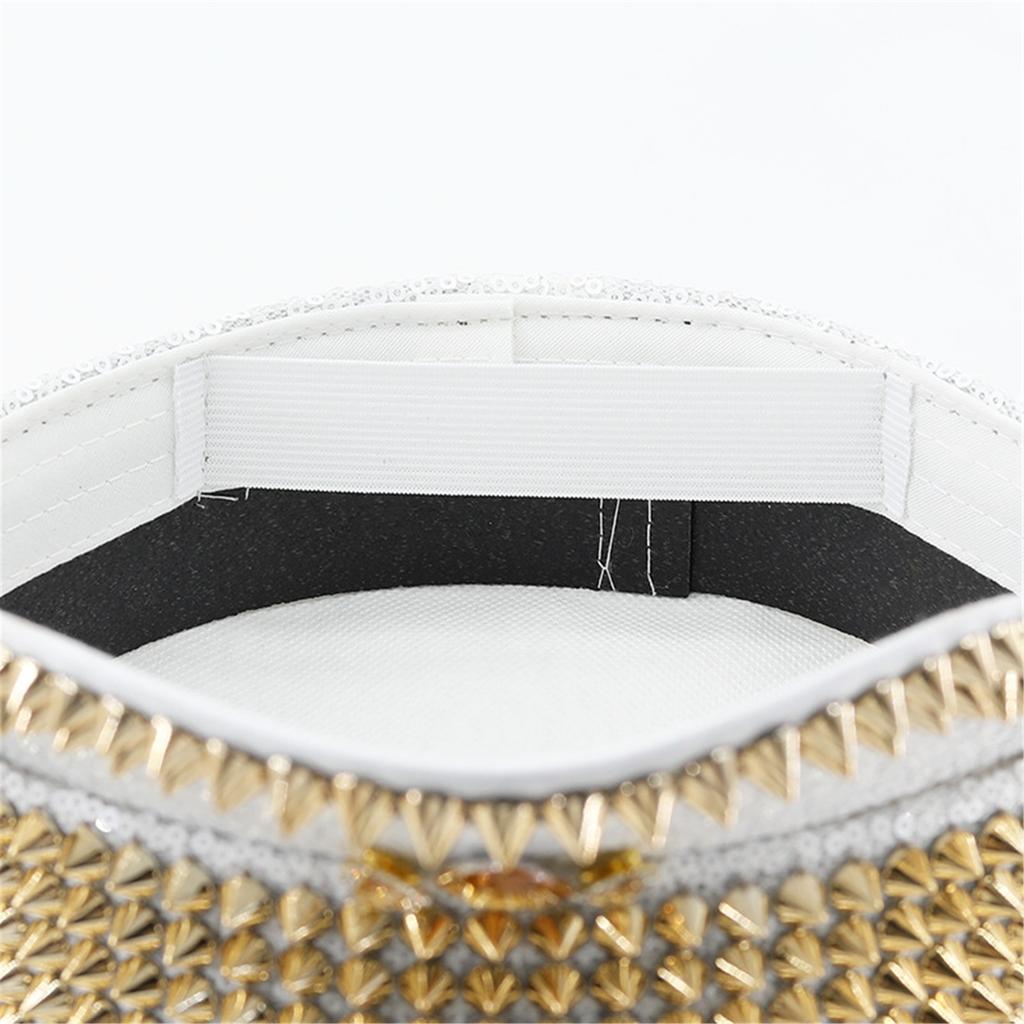 Sequins Captain Hat Crystal Sailor Hat for Disco House Cocktail Parties Vacation Sparkly Crystal for Comedian Actor