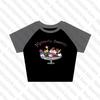 Y2K Letter Print Vintage High Street Aesthetic T-shirt 2000's Crop Top Summer Punk Short Sleeve Clothes Casual Streetwear Tshirt