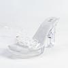 Fashion New 12CM Sexy Car Model Fashion Transparent Thick Heel Crystal Square Head Non-slip Strap Sandals High-heeled Slippers
