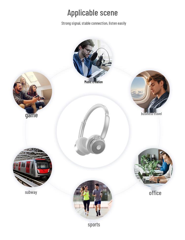 2025 Retro Metal Noise-Cancelling Wireless Over-Ear Headphones with Long Battery Life