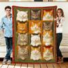 Cat Flannel Blanket Bohemian Style, Comfort for All Seasons, Sofa Naps, Travel