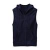 Fashion Solid Men Hooded Sleeveless Waistcoat Slim Jacket Blouse Tops Shirt