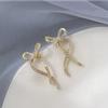 Elegant Bowknot Earrings: Sweet, Fashionable, Long Studs with a Luxurious High-End Feel