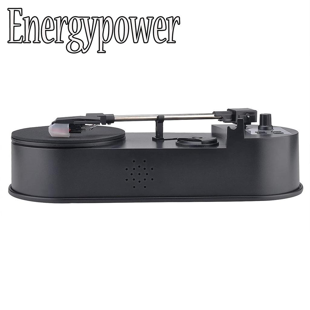EnergyPower Mini Record Turntable with MP3 Dubbing RPM and Donut Record Automatic File USB Flash Drive and MicroSD Card No Computer Compact Battery or
