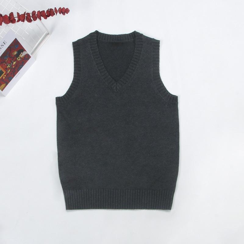 Autumn Winter V-neck Women Pullover Knitted Sweater Vest Solid Color Fashion Loose Casual Sleeveless Simple Office Tops Elegant Women Clothing