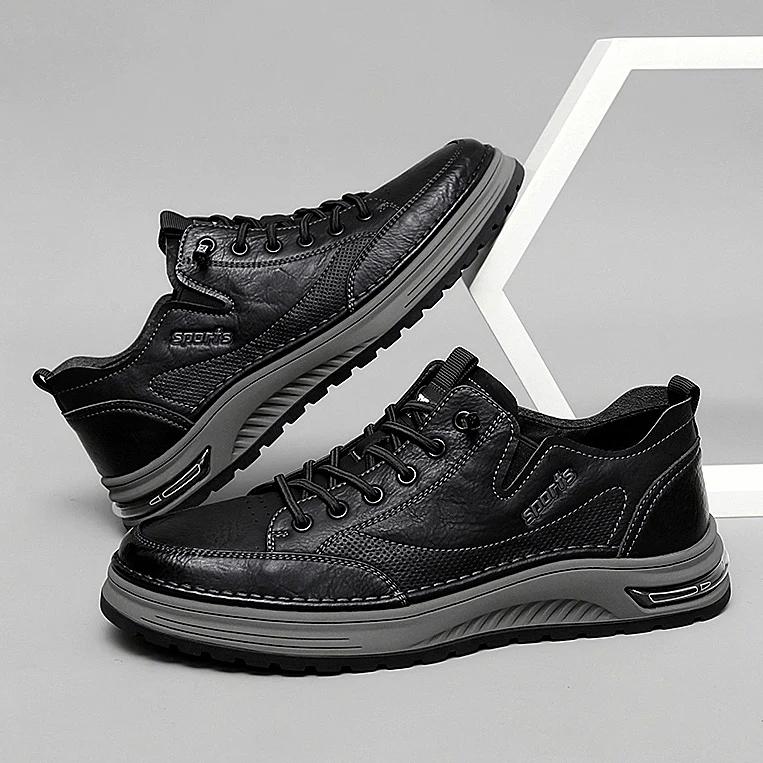 

men s breathable flat shoes with lace Oxford comfortable outdoor running high-quality leather casual fashion luxury brand 38