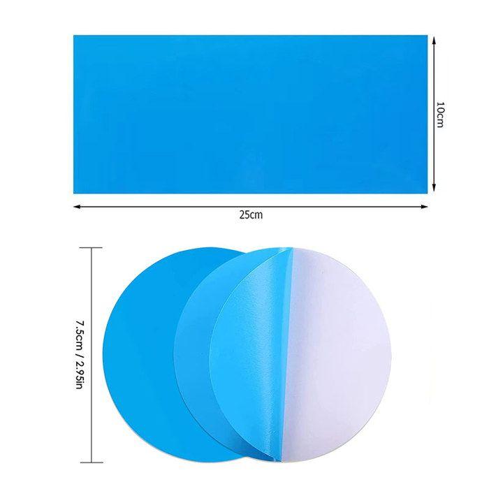 Kit 20 patches réparation piscine en PVC auto-adhésifs - bleu, répare piscines et produits gonflables