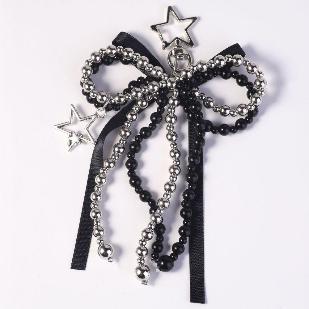 Elegant Delicate Beaded Bowknot Star Keychain Metal Y2K Keychain Pendant Bag Pendant Bag Accessories