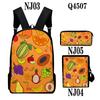 Classic Novelty Peculiar Fruit 3D Print 3pcs/Set Pupil School Bags Laptop Daypack Backpack Inclined Shoulder Bag Pencil Case