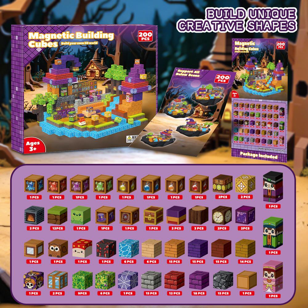 Magnetic Cubes: Children's Suction-Assembly Building Blocks