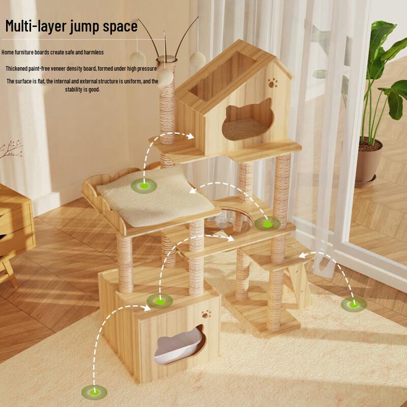 All-in-One Space Capsule Cat Tree with Litter Box & Scratching Post