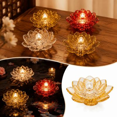 Lotus Outline Design LED Flameless Candle Flameless Decor Light  Festivals Ornament