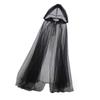 Sheer Hooded Cape For Halloween Costumes Lightweight Breathable Mesh Cloak Party Decorations Halloween Costume Accessory