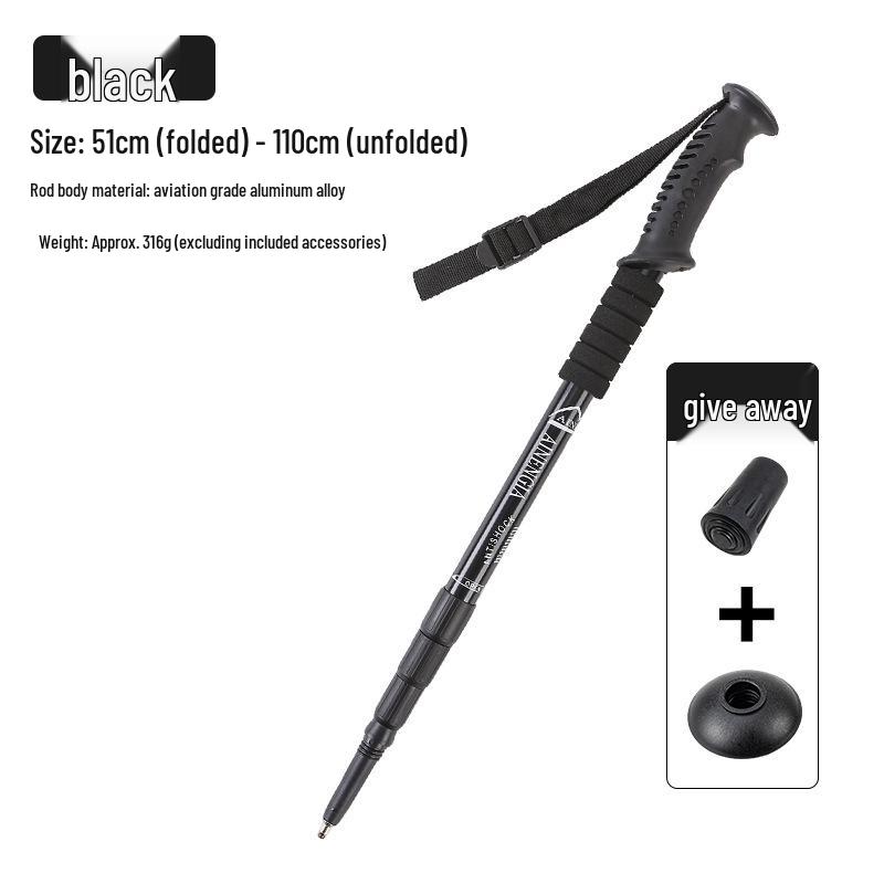 Ultra-Light Shock-Absorbing Aluminum Trekking Poles - Four-Section Telescopic Hiking Gear