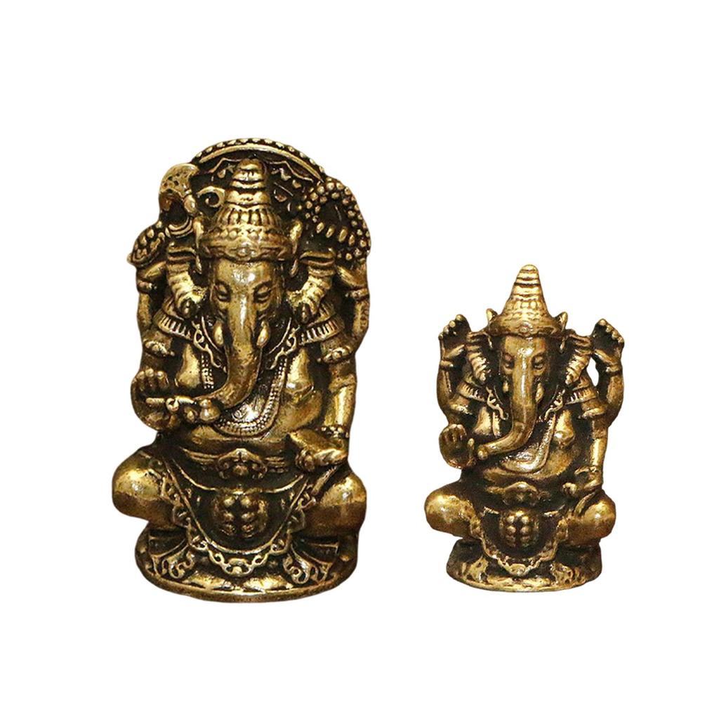 Elephant Buddha Statue Hindu Elephant God Statue Craft Desk Ornament Tabletop Decoration Figurine for Shelf Living Room Yard
