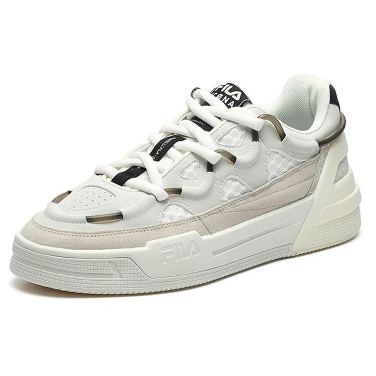 FILA Salto Comfortable Versatile Low-Top Retro Basketball Shoes Men sneaker Bright-White F12M141225FBV