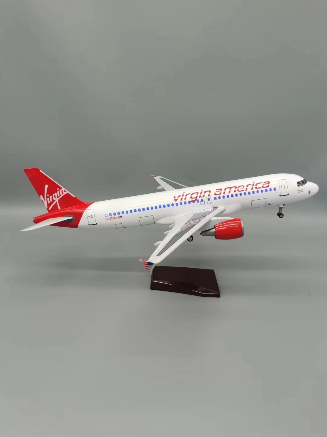 

Литая смола Модель самолета 1/80 47СМ Самолет A320 Авиалинии Virgin Air Свет С Колесами Шасси Коллекция Дисплей Офис NO LED