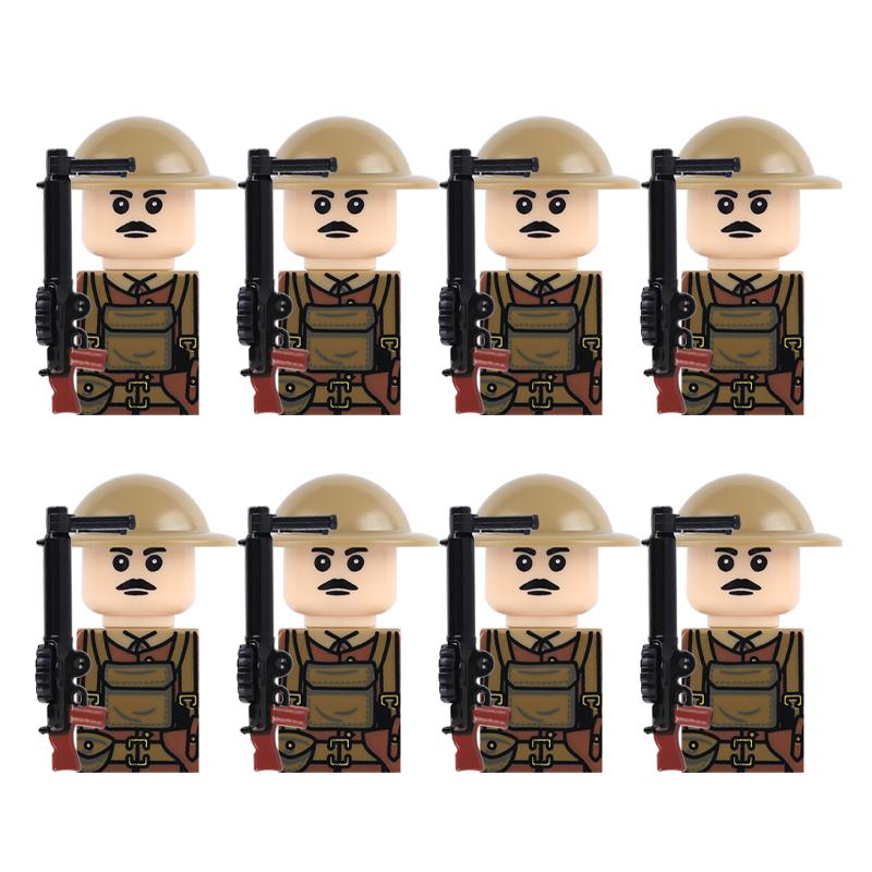 MOC WK1 Militärgraben Schlachtfeld Position Bausteine Preußische Britische Soldaten Armee Kriegsszene Modell DIY Steine Spielzeug Geschenke