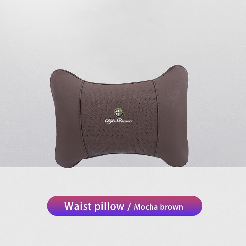 1Pcs Car Seat Headrest Auto Logo Neck Pillow For Alfa Romeo 156 159 147 4C 8C 166 Giulia Giulietta Mito Stelvio Spider GT Tonale