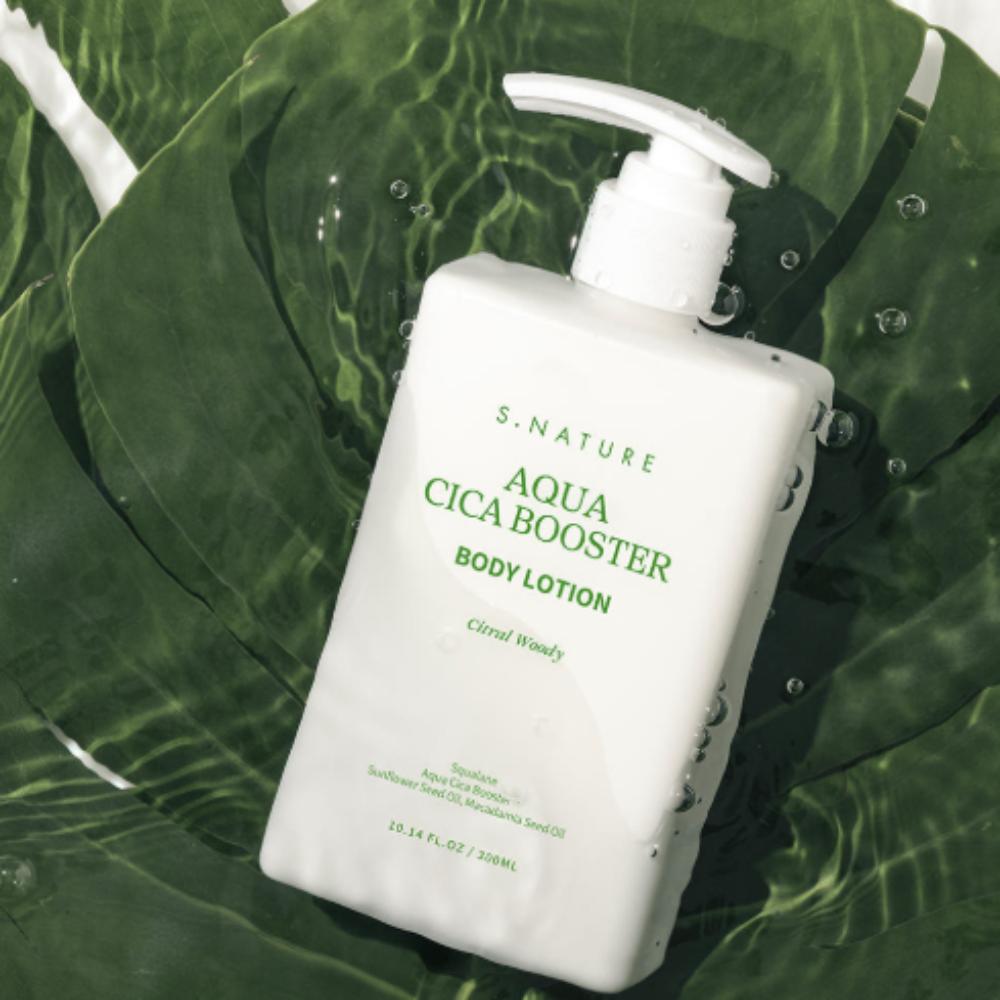 S-NATURE Aqua Cica Booster Body Lotion 300ml Soothing & Deep Hydrating Daily Body Care