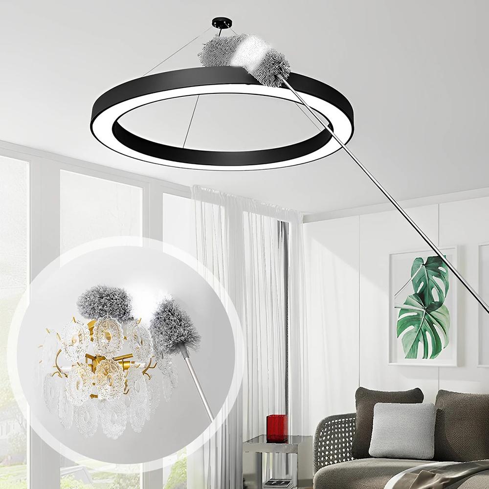Mikrofaser-Staubwedel mit Verlängerungsstange, ausziehbarer Staubwedel zum Reinigen von hohen Deckenventilatoren, Innendächern, Spinnweben, Jalousien, Staub aus Möbelspalten
