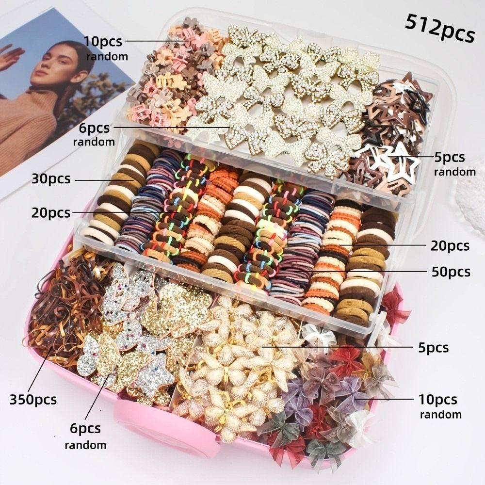 Fabric Hair Accessories Set Colorful Bow Barrettes New Elastic Hair Bands Kids Hairstyling