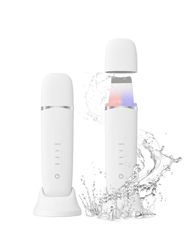 MAXGROOM Facial Beauty Device with Water Peeling, EMS, Ultrasonic Peeling, Red and Blue Light, Pore Care, Pore Cleansing, IPX7 Waterproof, Compact and