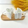 300ML, 2 pezzi/lotto, tazza termica per amanti in finissima porcellana, tazze da espresso originali, tazza a forma di cuore, regalo di nozze, tazza in porcellana bianca