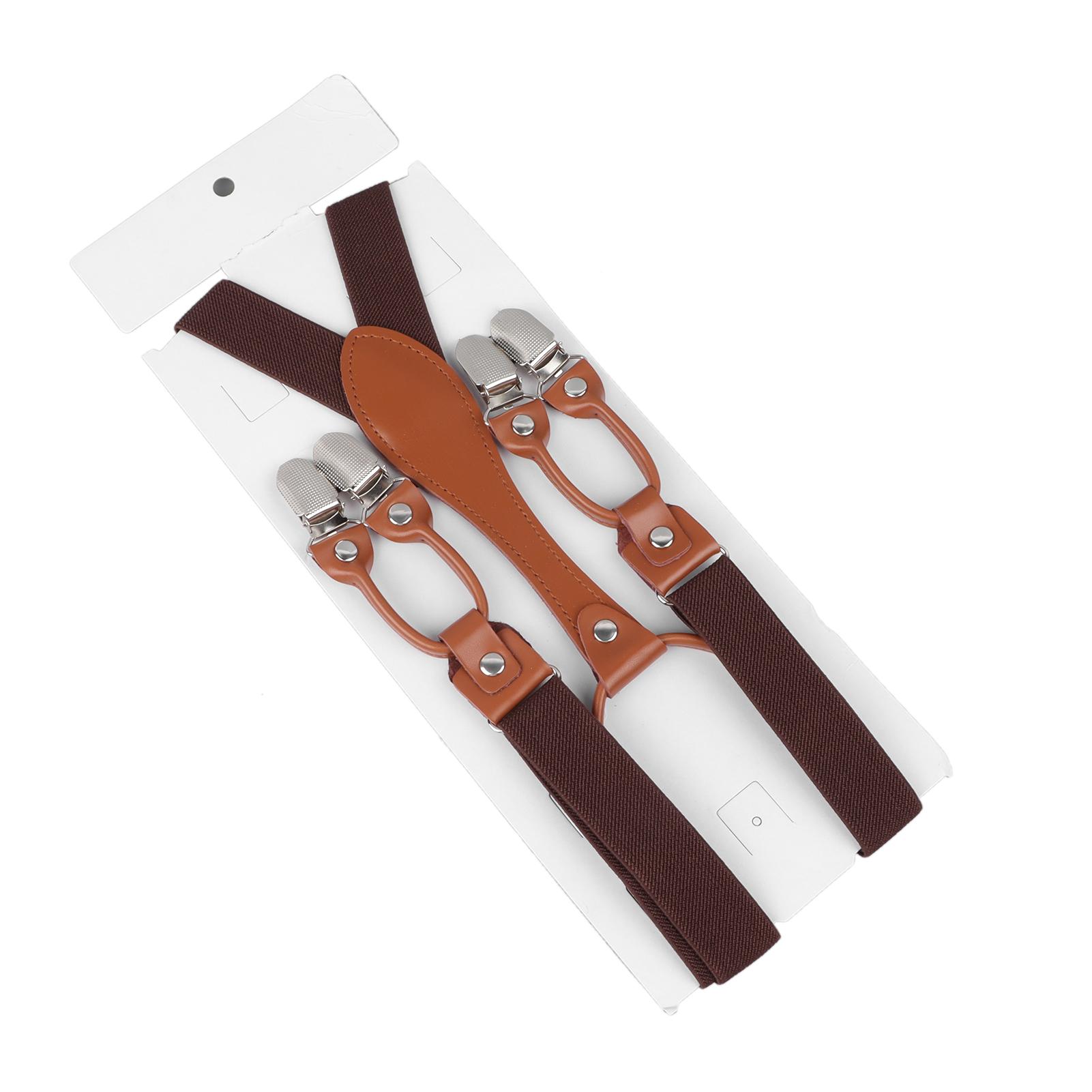 

Мужские подтяжки двухслойные регулируемые эластичные удобные прочные подтяжки для мужчин мужские темные темный кофе