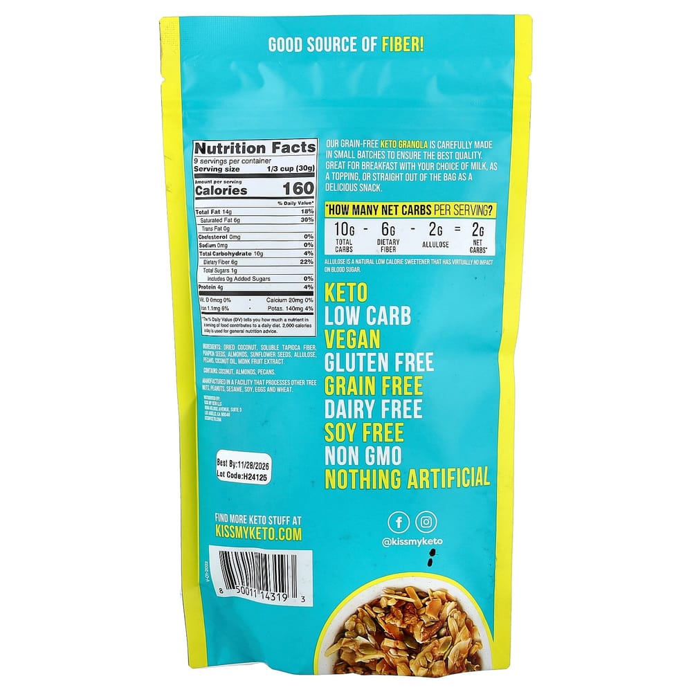 iHerb Keto Granola with Coconut, Almond & Pecan, 270g (9.5 oz)