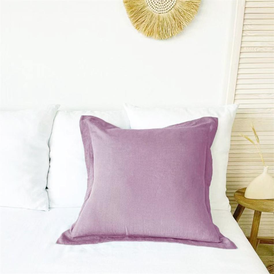 Taie d'oreiller 100% lin, Housse de coussin douce et confortable, Housse de coussin décorative pour canapé de maison, Ornement de coussin pour canapé de salon 40X40CMx1PC