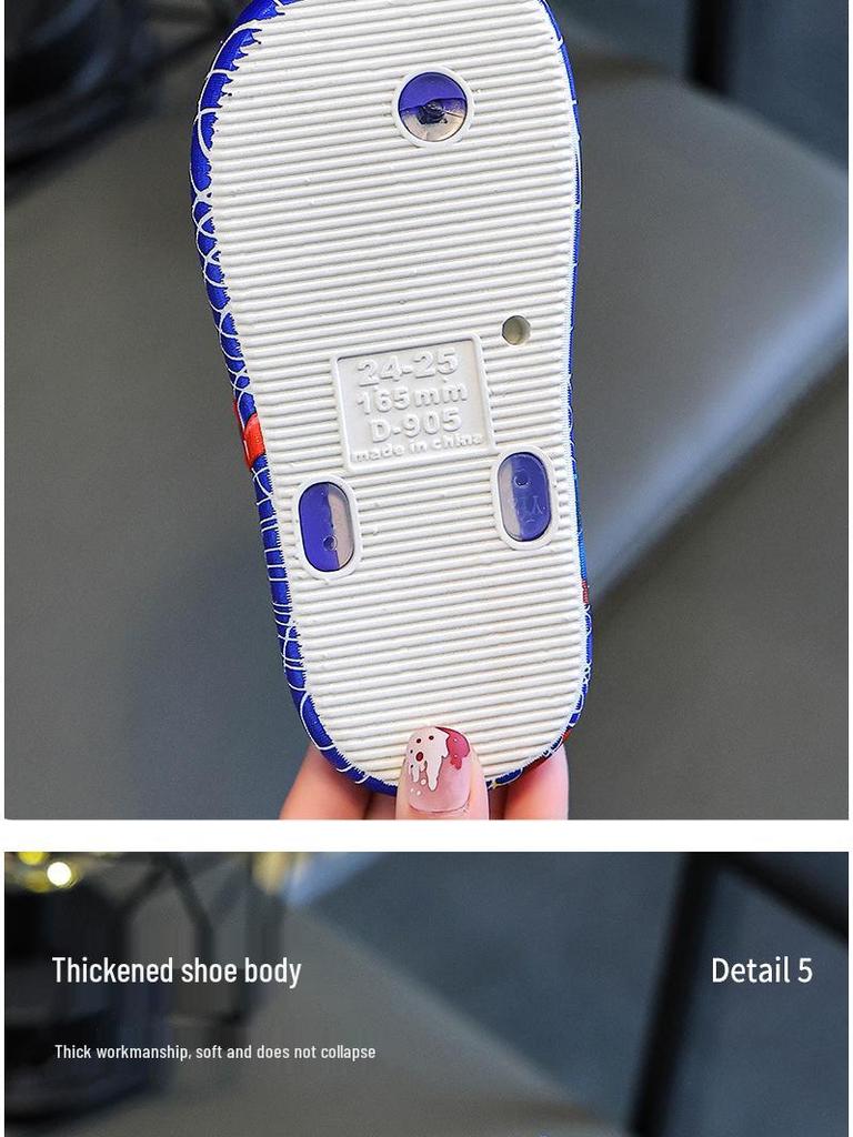 2025 Cartoon Anti-Slip Flip-Flops for Boys, Ages 2-8, Home Slippers