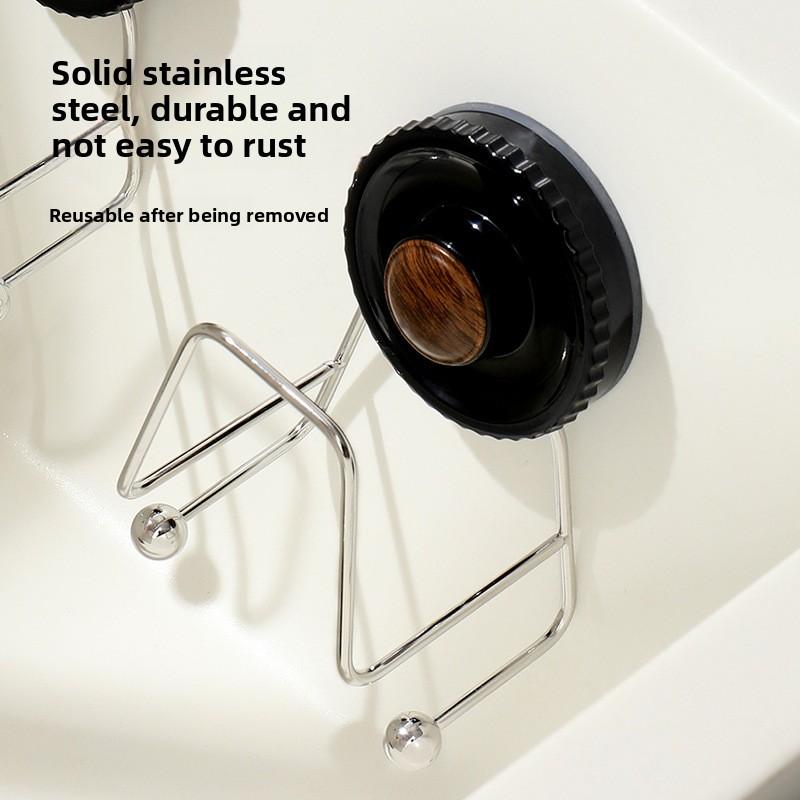 Suction Cup, Dishwashing Sponge, Draining Rack, Sink Cover, Steel Wool Ball Storage, Wall-mounted Rack, Non-drilling Hook