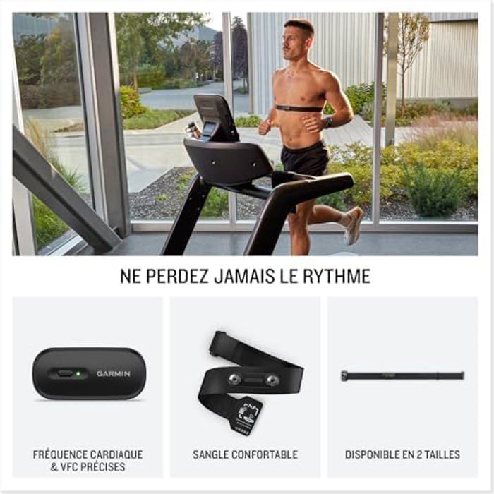 Ceinture de fréquence cardiaque - GARMIN - HRM 200 - Étanche jusqu'à 30 m - Autonomie d'un an - Mixte