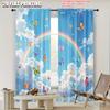 2pcs   2D flat printing Party Window Curtains many butterflies Versatile Polyester Fabric  Without Electricity Party Decorations